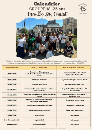Calendrier Famille du Christ